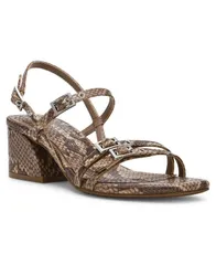 アンクライン レディース シューズ サンダル ヒール Anne Klein Womens Mackenzie Strappy Buckle Block Heel Dress Sandals Snakeのサムネイル
