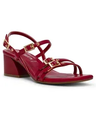 アンクライン レディース シューズ サンダル ヒール Anne Klein Womens Mackenzie Strappy Buckle Block Heel Dress Sandals Deepのサムネイル