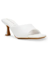 アンクライン レディース シューズ サンダル Anne Klein Womens Jerilyn Square Toe Mule Dress Sandals White ホワイトのサムネイル