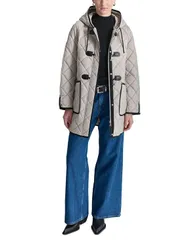 ダナ キャラン ニューヨーク レディース アウター ジャケット・ブルゾン キルティング コート DKNY Womens Hooded Toggle Quilted Coat Vaporのサムネイル
