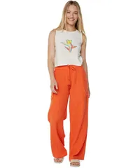 ロキシー レディース ボトムス カジュアルパンツ パンツ コットン Roxy Juniors Sea Goldie WideLeg Cotton Pants Tigerlily Solid アニマルのサムネイル