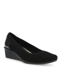 アンクライン レディース シューズ パンプス Anne Klein Womens Wisher Flexible Sport Wedge Pumps Black ブラックのサムネイル