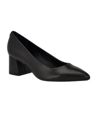 カルバンクライン レディース シューズ パンプス ヒール Calvin Klein Womens Lenott Pointy Toe Dress Block Heel Pumps Black Leatのサムネイル