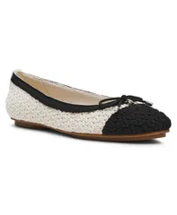 アンクライン レディース シューズ パンプス キャップ Anne Klein Womens Luci Crochet Cap Toe Ballet Flats CreamBlack クリームのサムネイル