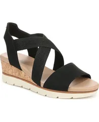 ドクター・ショール レディース シューズ サンダル Dr Scholls Womens Just Cute Strappy Wedge Sandals Black Microfiber ブラックのサムネイル