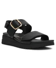 アンクライン レディース シューズ サンダル Anne Klein Womens Evanti Buckle Double Strap Sporty Sandals Black ブラックのサムネイル