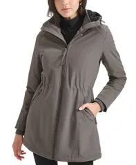 カルバンクライン レディース アウター ジャケット・ブルゾン コート Calvin Klein Womens Hooded FauxFurLined Anorak Raincoat PXXSXXL Tのサムネイル