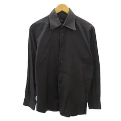 ゼニア Zegna シャツ ピンドット 総柄 長袖 M 紺 紅 ネイビー ボルドー 0309のサムネイル
