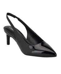 カルバンクライン レディース シューズ パンプス ヒール Calvin Klein Womens Dainty Pointy Toe Low Heel Slingback Pumps Black Paのサムネイル