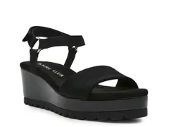 アンクライン レディース シューズ サンダル Anne Klein Natasia Wedge Sandal Black ブラックのサムネイル