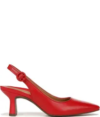 バイオニック レディース シューズ パンプス レザー Vionic Perris Leather Slingback Dress Pumps Red レッドのサムネイル