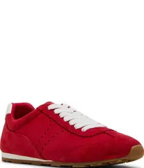 ブロンド レディース ボトムス カジュアルパンツ スニーカー スエード Blondo Carmen Suede Water Resistant Low Profile Sneakers Red レッドのサムネイル