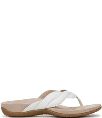 バイオニック レディース シューズ パンプス サンダル レザー Vionic Bella Braid Leather Thong Sandals White ホワイトのサムネイル