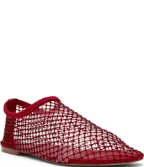 スティーブ マデン レディース シューズ パンプス メッシュ Steve Madden Mino Mesh Rhinestone Flats Cherry Red レッドのサムネイル