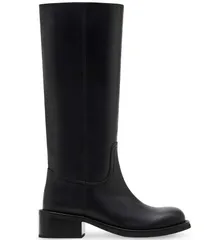 スティーブ マデン レディース シューズ ブーツ・レインブーツ トール ブーツ レザー ヒール Steve Madden Riggs Leather Block Heel Tall Boots Blaのサムネイル