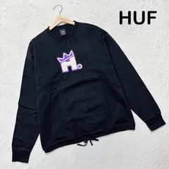 HUF ハフ クラウン H サガラワッペン 裾ドローコード ロンT スウェット S ブラックのサムネイル