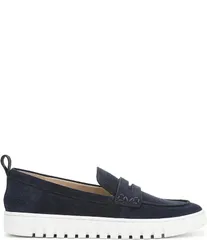 バイオニック レディース シューズ パンプス スエード ローファー Vionic Uptown Suede Packable Travel Penny Loafers NavyWhite ホワイトのサムネイル