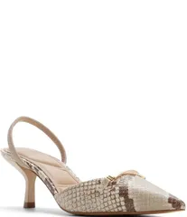 アルド レディース シューズ ヒール ALDO Lianya Snakembossed Hardware Detail Slingback Pointed Toe Pumps Brown Multiのサムネイル