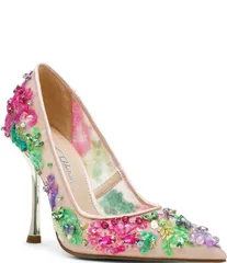 ベッツィジョンソン レディース シューズ パンプス フラワー柄 メッシュ フラワー Blue by Betsey Johnsonetta Mesh Floral Beaded Pumps NudeMuのサムネイル