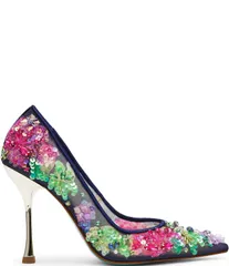 ベッツィジョンソン レディース シューズ パンプス フラワー柄 メッシュ フラワー Blue by Betsey Johnsonetta Mesh Floral Beaded Pumps NavyMuのサムネイル