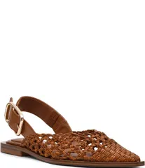 スティーブ マデン レディース シューズ パンプス Steve Madden Shay Woven Slingback Flats Cognacのサムネイル