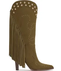 ジェシカシンプソン レディース シューズ ブーツ・レインブーツ フリンジ Jessica Simpson Rosera Studded Fringe Western Boots Olive Greenのサムネイル