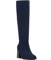 ヴィンスカムート レディース シューズ ブーツ・レインブーツ トール スエード Vince Camuto Sangeti Suede Square Toe Tall Boots Deep Navy ネのサムネイル