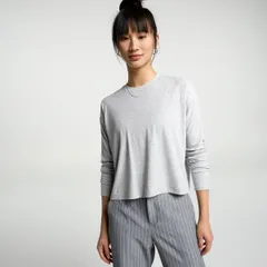 キャリー レディース トップス Tシャツ CALIA Womens Everyday Riboxy Long Sleeve Tee Light Heather Grey グレーのサムネイル