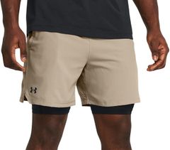 언더아머 맨즈 하의 바지 반바지 반바지 Under Armour Mens Vanish Woven 2in1 Shorts Timberwolf TaupeBla