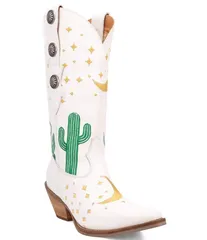 ディンゴ レディース シューズ ブーツ・レインブーツ 刺繍 ブーツ レザー Dingo Pachita Embroidered Leather Western Boots White ホワイトのサムネイル