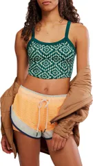 フリーピープル レディース トップス シャツ FP Movement Womens All Clear Jacquard Cami EVERGREEN GEO COMBOのサムネイル
