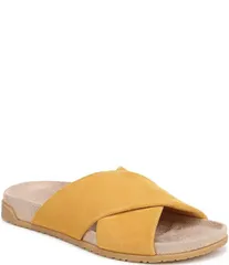バイオニック レディース シューズ パンプス サンダル スエード Vionic Etna Suede Slide Sandals Amber Yellow イエローのサムネイル