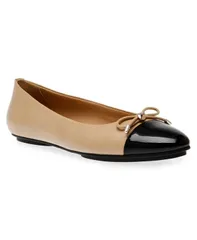 アンクライン レディース シューズ パンプス キャップ Anne Klein Womens Luci Cap Toe Ballet Flats NudeBlack ブラックのサムネイル