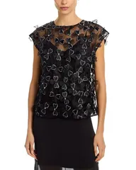 ミリー レディース トップス シャツ ブラウス MILLY Ryan Clover Blouse Black ブラックのサムネイル