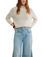 フリーピープル レディース アウター ニット・セーター クロップド Free People Opal Cropped Sweater Teaのサムネイル