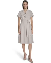 【送料無料】 カルバンクライン レディース ジャケット・ブルゾン ブレザー アウター Womens Collared Neck Blazer Dress Stoney Beigeのサムネイル