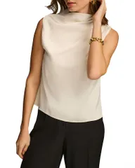ダナ キャラン ニューヨーク レディース トップス シャツ ハイネック ドレープ ノースリーブ Donna Karanew York Draped High Neck Sleeveless Top Cのサムネイル