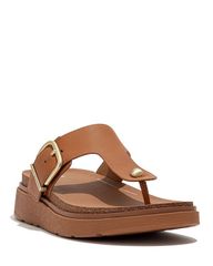 フィットフロップ レディース シューズ サンダル FitFlop Womens GenFF Buckled Slip On Thong Sandals Lightan タン