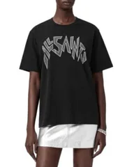 オールセインツ レディース トップス Tシャツ ALLSAINTS Zinc Boyfriend Tee Black ブラックのサムネイル
