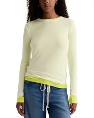 エージー レディース トップス Tシャツ AG Eleni Layered Long Sleeved Tee Powder Chartreuse シャルトリューズのサムネイル