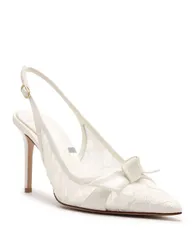 アレクサンドラバードマン レディース シューズ パンプス Alexandre Birman Womens Clarita Classic Slingback 85 Pumps Off White オフのサムネイル
