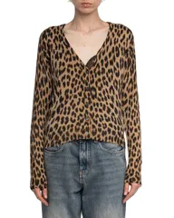 ザディグ エ ヴォルテール レディース アウター カーディガン プリント Zadig Voltaire Manala CPrint Leo Cashmere Cardigan Daimのサムネイル