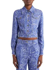 エトロ レディース アウター ジャケット・ブルゾン プリント デニム ジャケット Etro Printed Denim Jacket Multicolour マルチカラーのサムネイル
