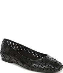 バイオニック レディース シューズ パンプス レザー Vionic Orinda Perforated Leather Ballet Flats Black ブラックのサムネイル