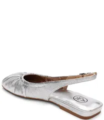 アッシュ レディース シューズ パンプス ギャザー レザー ASH Bibi Ruched Leather Slingback Ballet Flatsilver シルバーのサムネイル