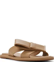 テッドベーカー レディース シューズ パンプス サンダル レザー Ted Baker London Spencer Leather Bow Slide Sandals Beige ベージュのサムネイル