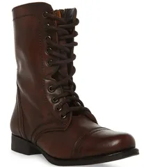 スティーブ マデン レディース シューズ ブーツ・レインブーツ レース レザー Steve Madden Troopa Military Inspired Zipper Lace Up Leatherのサムネイル