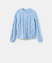 マンゴ レディース アウター ニット・セーター MANGO Womens Braided Knitted Sweater Sky Blue ブルーのサムネイル