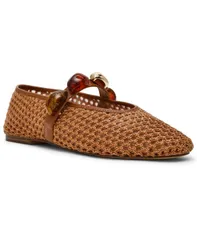 スティーブ マデン レディース シューズ パンプス Steve Madden Poppin Embellished MaryJane Flats Natural Wovenのサムネイル