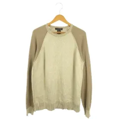 カルバンクラインジーンズ Calvin Klein Jeans ニット セーター コットン M ベージュ 茶 ブラウン バイカラー 長袖 ラウンドネック /MN43 ■ECC001のサムネイル